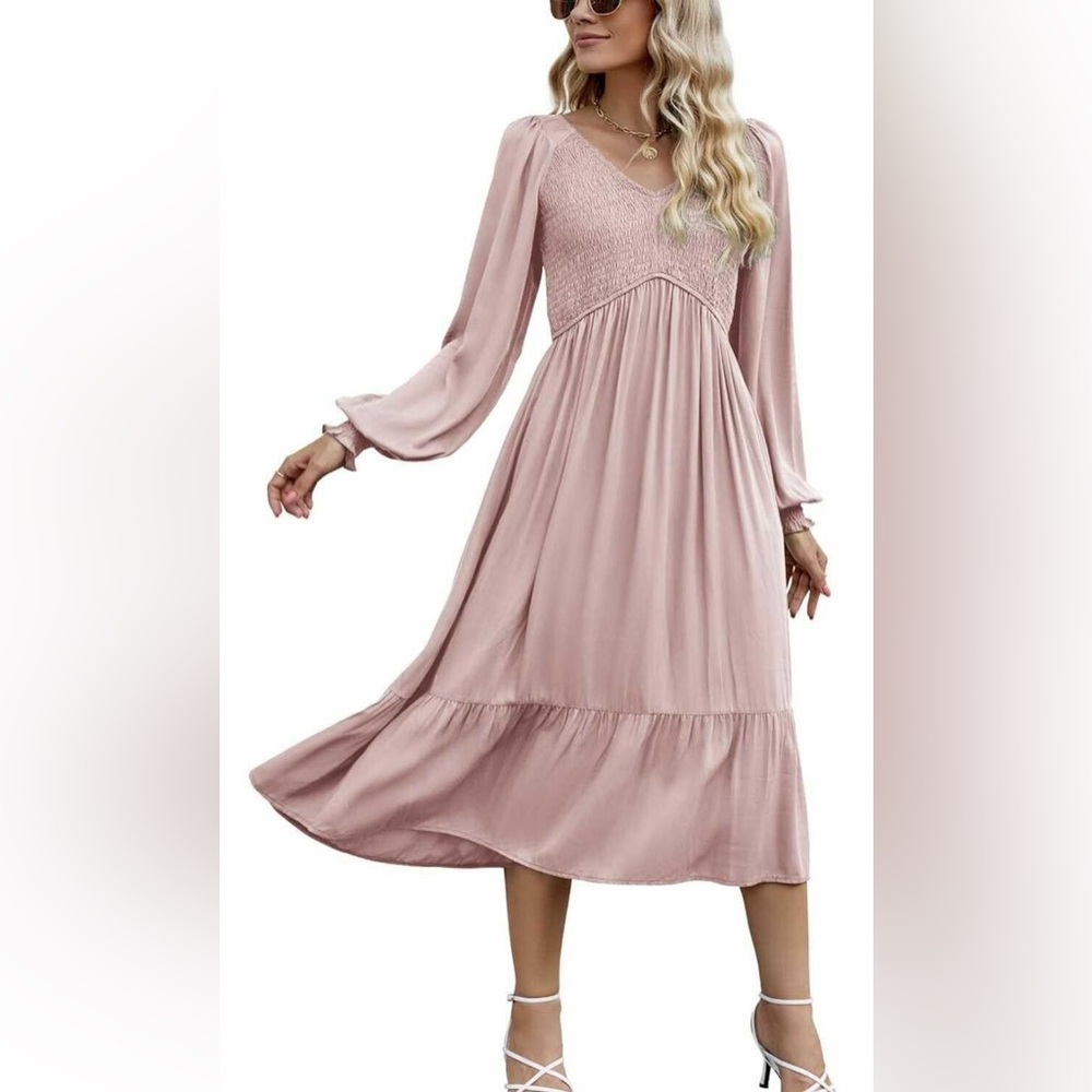 Small Boho Empire Waist Ruffled Flowy Dress